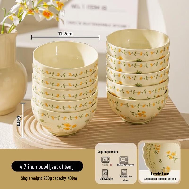 WA Yellow Glazed Lotus Bowls