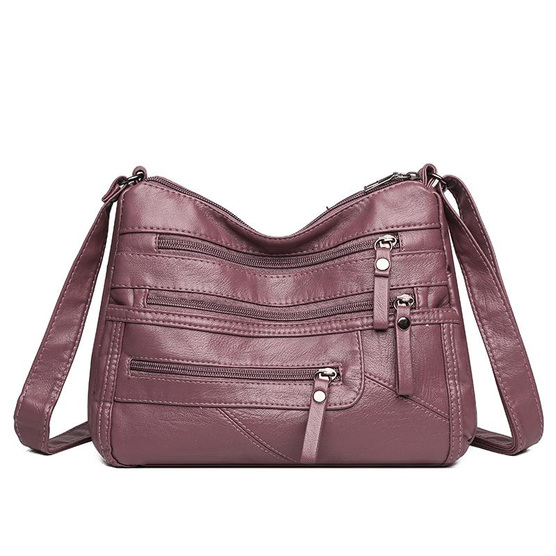 

Сумка для мамы, сумка через плечо, средняя, мягкая кожа, большая вместимость, женская сумка через плечо фиолетовый