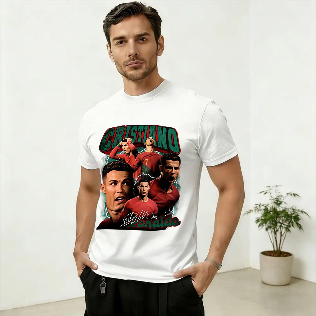 Vintage Football Legend 2026 Ronaldo TShirt for Unisex O Neck Cotton T Shirts Short Sleeve Tees Unique Clothing