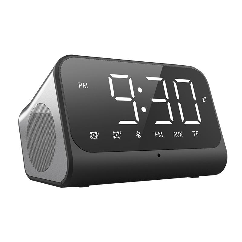 Bluetooth Lautsprecher TF-Karte Subwoofer Schlummer-Wecker Spiegel Radio Kreative LED Elektronische Uhr Geschenk