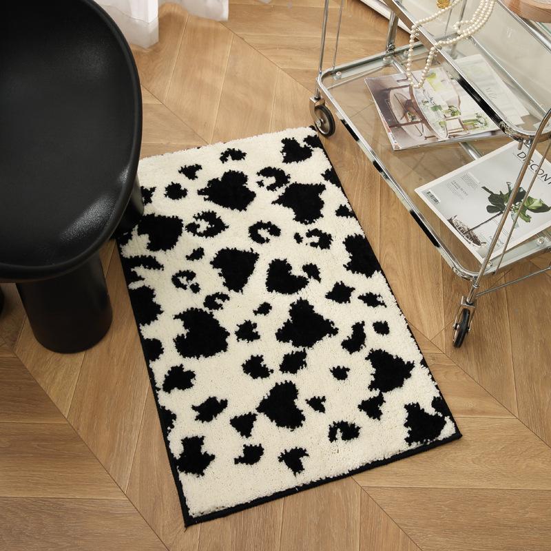 Non-Slip Water-Absorbent Flocked Bathroom Mat & Foot Pad for Entrance