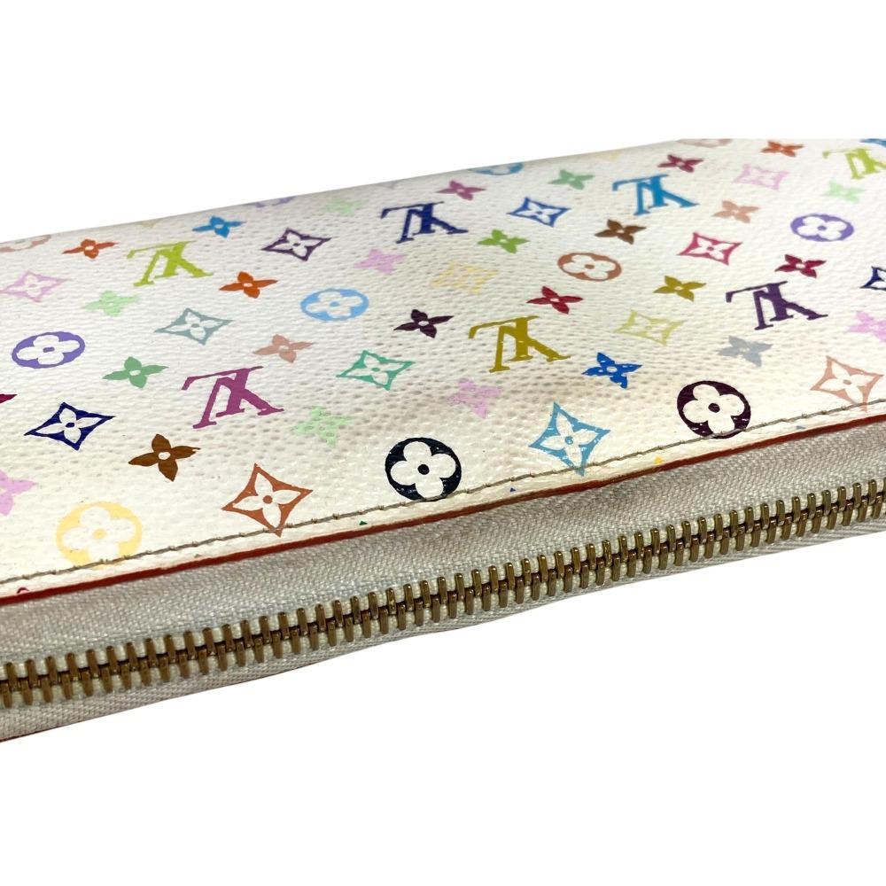 Louis Vuitton M60241 MonogramMulticolore Zippy Wallet Long Wallet White/pink