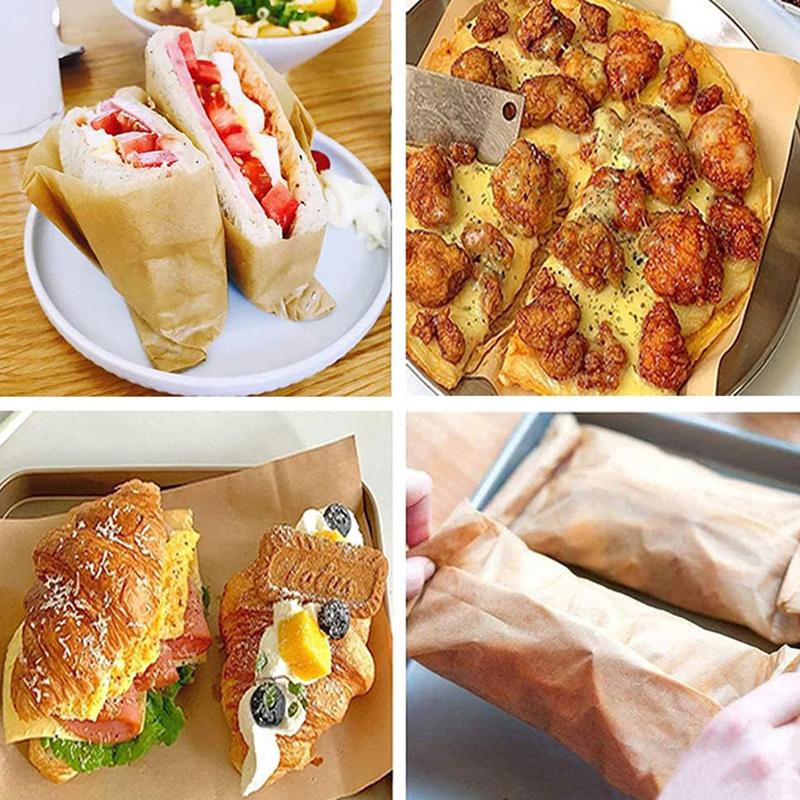 50/100Pcs Parchment Paper Baking Sheets Non-Stick Precut Baking Parchment Baking Paper Will Not Curl Burn Wax Paper