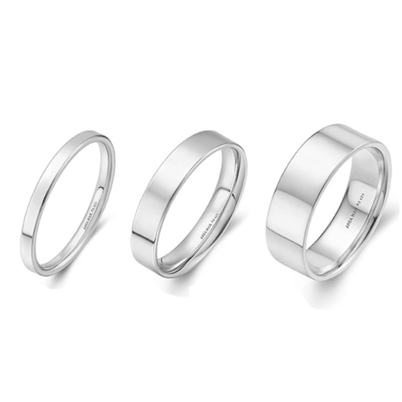 ANIA HAIE Smooth Band 925 Silver Ring 2mm, 4mm, 6mm R064-02H_03H_04H