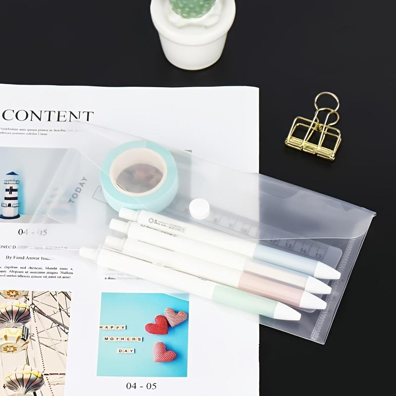 10pcs Plastic Document Bag Snap Closure Versatile Document Receipt Organizer Folder File Bag School Home Office Supplies Storage