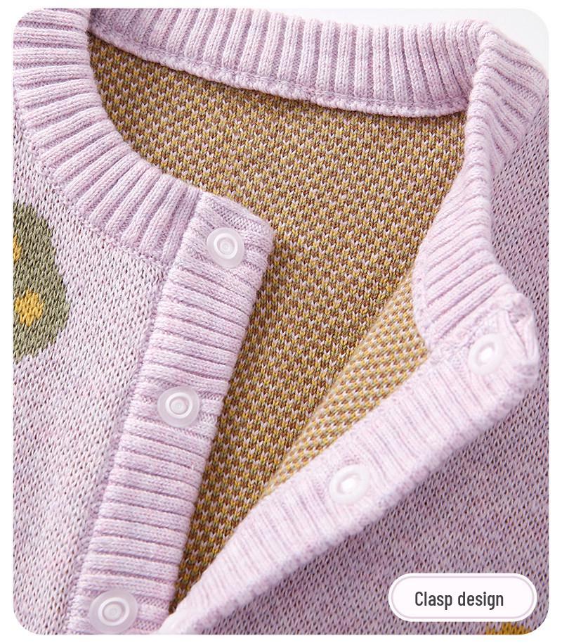 2026 Spring Collection: Newborn Baby Girls' Knit Romper - 100 Days Outdoor Wear