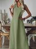 European Women's Sleeveless V-Neck Loose Summer Dress - Elegant & Fashionable