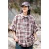 Retro Plaid Shirt Men'S Short Sleeved Trendy Casual Versatile Shirt Hong Kong Style Spring And Autumn Hooligan Handsome Inch Jacket