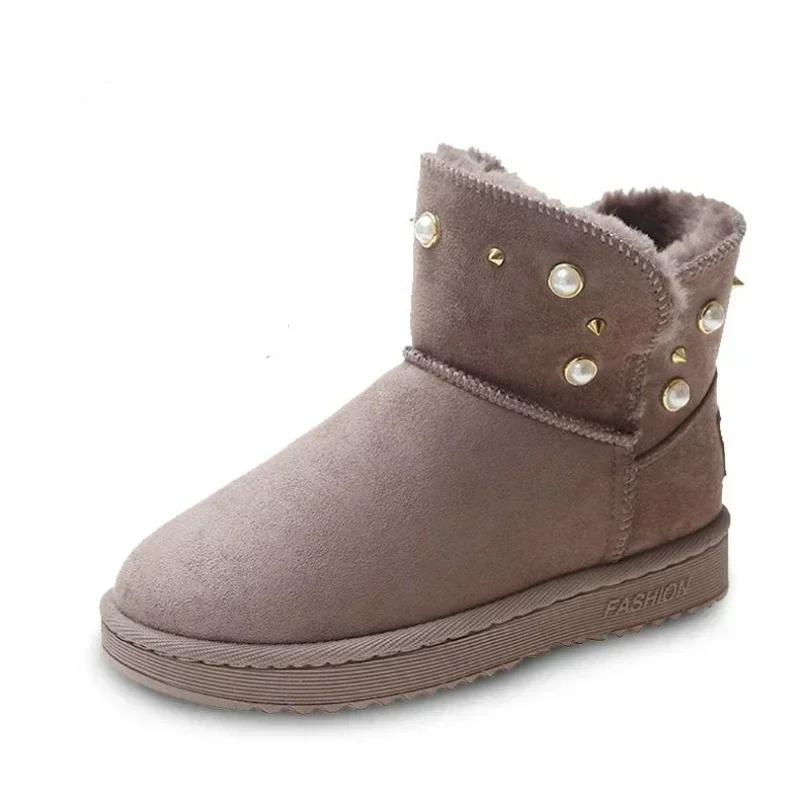 Fashion Elegant With Low Heels Ladies Booties Snow Boots Winter No Slipery Protective Goth High Quality Spring 2024 Female Ankle Shoes