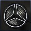 För Mercedes Benz W176 W246 W205 W212 W207 W217 W251 W166 Silver och Svart Emblem Framgrill Lyst Logotyp Stjärn Emblem