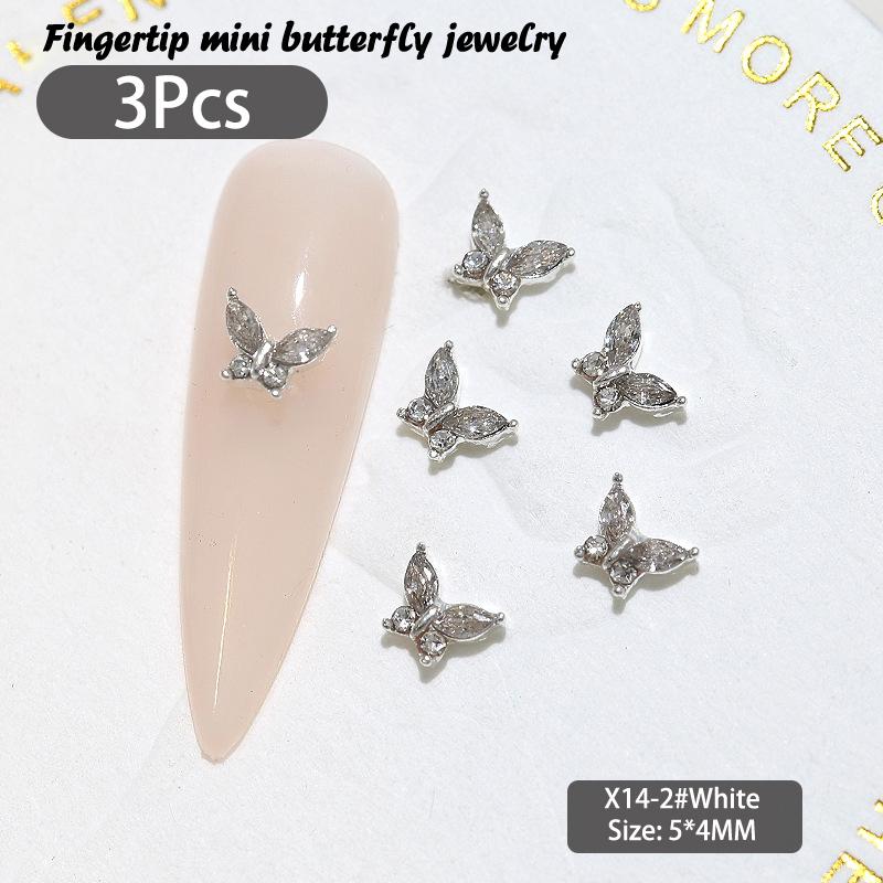 

3Pcs Diy Nail Art Decoration 3D Metal Butterfly Nail Art Charm Nail Drill For Manicure Design Accessory
