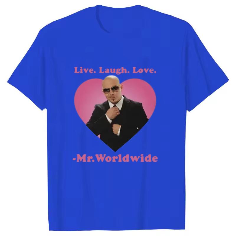 Vivi Ridi Ama Sig.. T-shirt Grafica Pitbull da tutto il mondo per Donna Uomo Hip Hop Moda Retro T-shirt Unisex Estiva a Maniche Corte