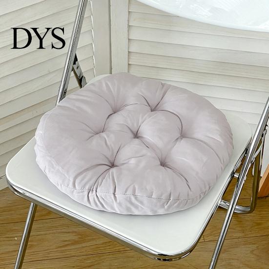 Comfortable Polyester Fiber Seat Mat Chair Cushion with Straps, Square Round Soft Pad, Solid Color Pad for Household Chairs Non-slip Office