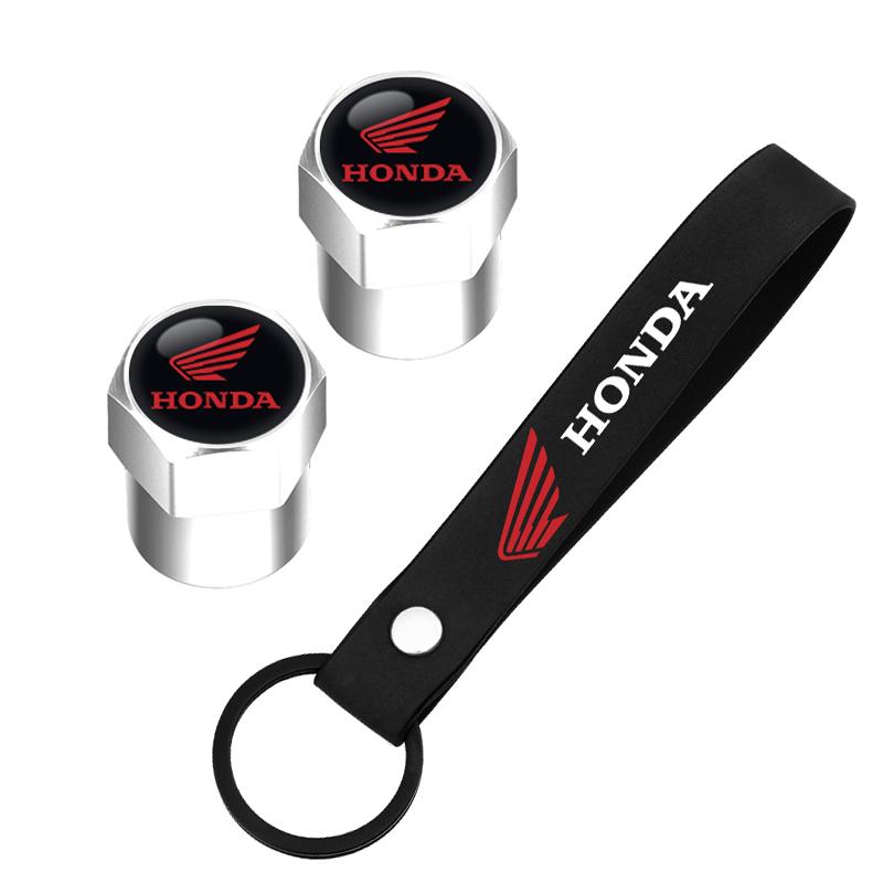 Motorcycle Keychain Suede Keyring with Tire Valve Caps Tyre Rim Stem Covers For Honda CB400 CB650F CBF CBR250RR CRF SH300 NC750 ydcp00