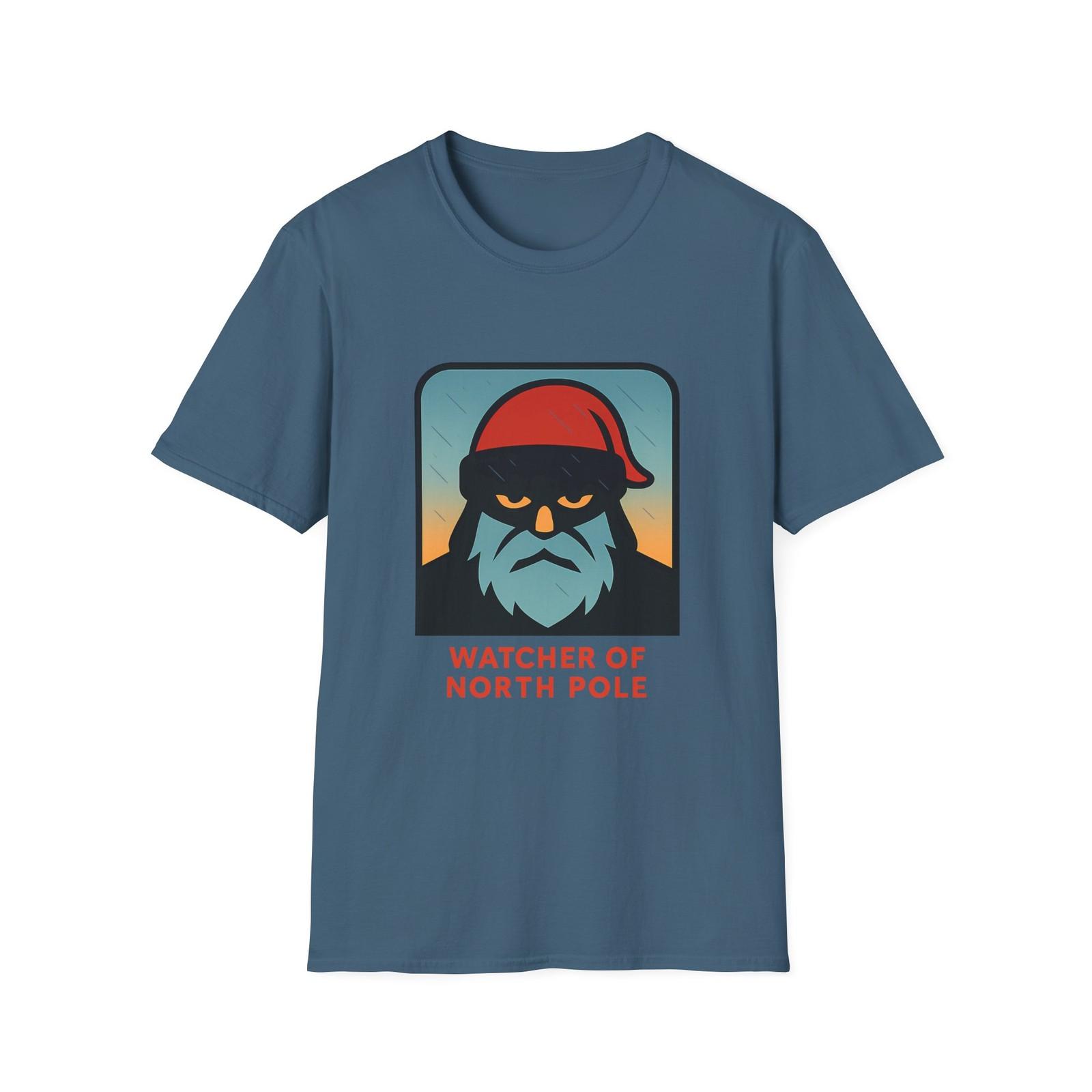 Unisex Softstyle T-Shirt Mens Womens Tees Top Watcher of the North Pole Santa Mysterious Christmas XL