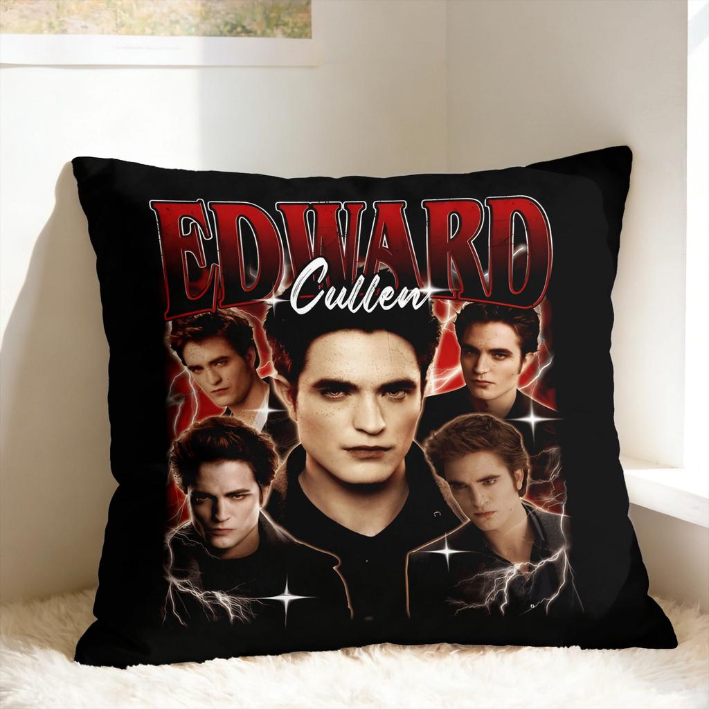 Edward Cullen Pillow Cover  Retro Trendy Pillow Case For Couch Sofa Bedroom Comfy Cushion Cover Birthday Present