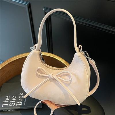 Einfarbige Schleife Handtasche Damen Neue Lässige Mode Vielseitige Schultertasche