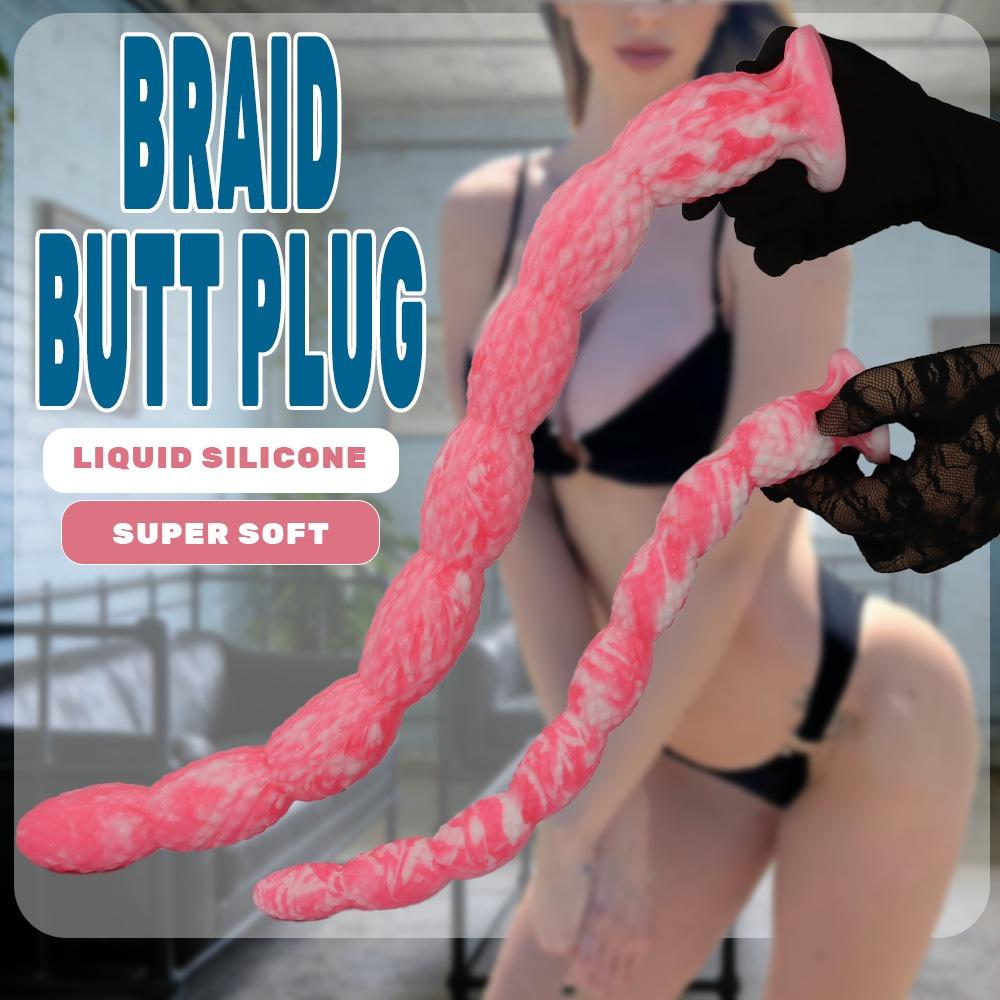 Extra Long Silicone Anal Beads for Men Women - Graduated Butt Plug for Backdoor Stretching & Stimulation, Adult Toy