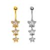 Crystals Star Dangled Belly Button Rings Stainless Steel Dainsty Zircon Navel Ring Belly Piercing Body Jewelries