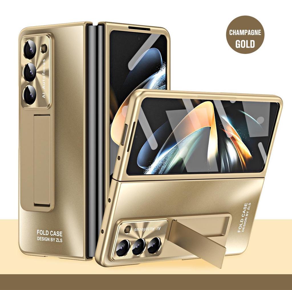 Samsung Z Fold7/6/5/4/3 Handyhülle mit Stifthalter & Ständer, Displayschutzfolie, Sturzsicheres Design