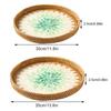 2pcs Handmade Rattan Tray Colorful Shell Fruit Plate Household Coffee Table Storage Tray Bread Snack Plate for Living