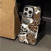 Sweet and cool babes leopard print love Apple 15 mobile phone case for 14promax laser iPhone13 Europe and America 12 hard