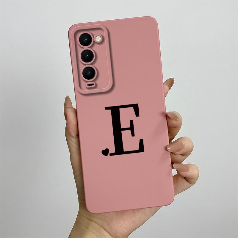 For Tecno Camon 18 Case Tecno Camon 18P Phone Case Camon 18T CH6 CH7n Cute Initial Letters Square Silicone Shockproof Back Cover