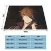 Childe Hutao Tartaglia Genshin Impact Blanket Acg Anime Flannel Funny Warm Throw Blankets for Chair Covering Sofa Autumn/Winter