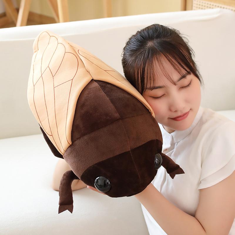 48cm Creative Simulated Insect Doll Plush Toy Stuffed Animal Soft Cicada Pillow Gifts for Boys Children Friends Prank Toys Decor