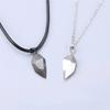 2 piezas de collar magnético versátil para parejas con colgante de corazón y piedra de los deseos, cadena para clavícula.