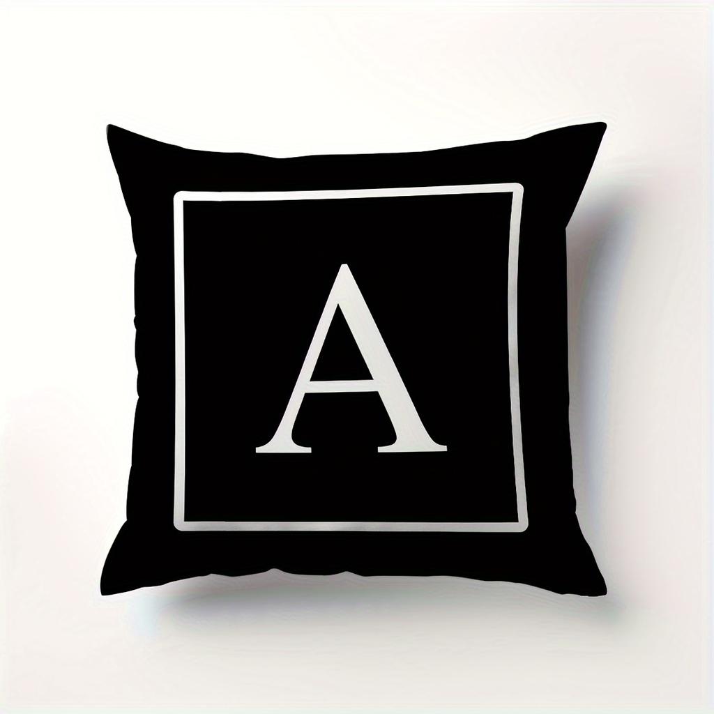 Minimalist Letter Pillow Cover Single Alphabet Print Cushion Case Personalized Initial Decor Pillow for Home Dorm