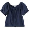 TonLion Women's Spliced Lace Short-Sleeve Shirt
