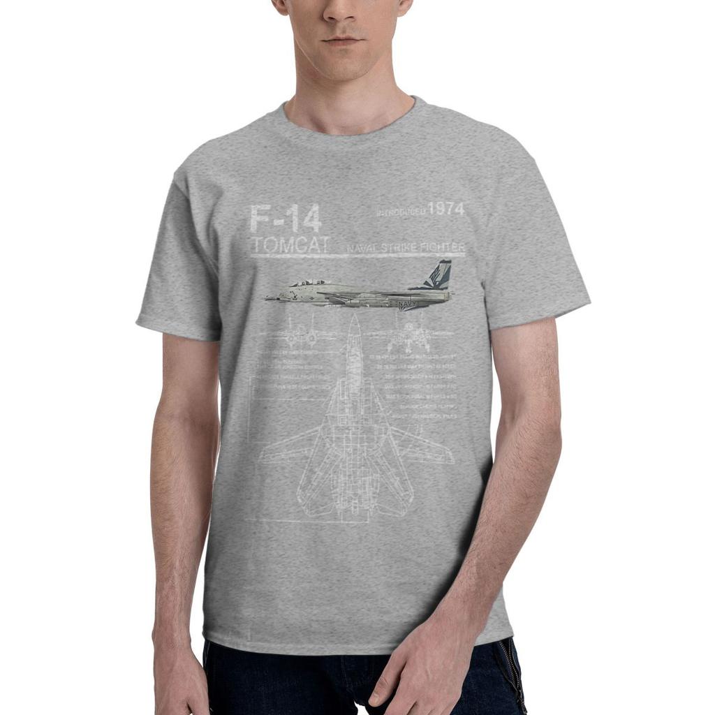 F14 Tomcat Naval Fighter Jet Diagram 100 Cotton Casual Breathable Confortable Men Top Football Shirts 2025 Men Clothes