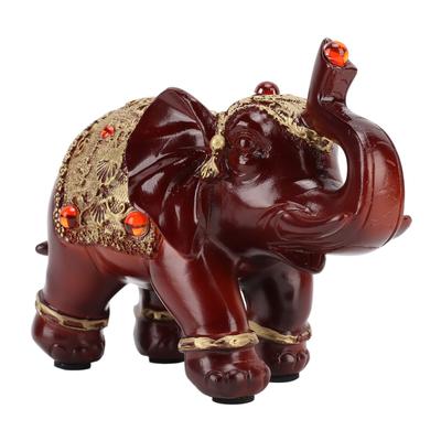 Elefantenstatue Langlebiges Harz Niedlich Elegant Reichtum Anziehen Runde Ecke Elefant Deko für Zuhause