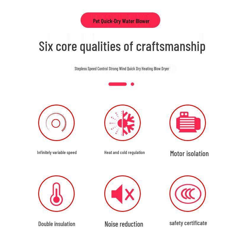 Uscător de păr pentru animale de companie de mare putere și zgomot redus pentru câini de talie mare