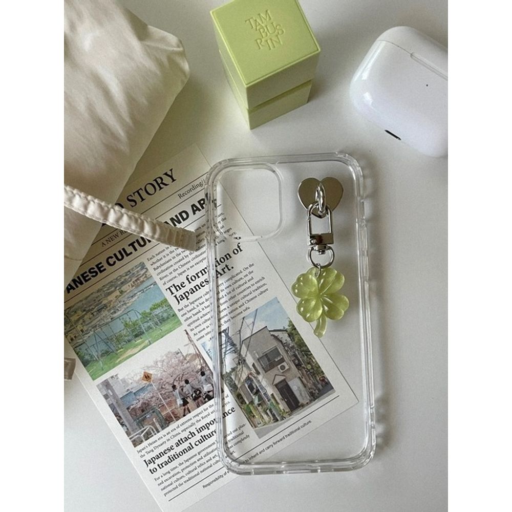 Eleganter Tisch vierblättriges Kleeblatt Schlüsselanhänger 5-farbiges Handyzubehör