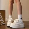 Four-leaf Platform White Shoes Women's 2024 Spring New Versatile Height-increasing Muffin Sports and Leisure Board Shoes Ins Shoes