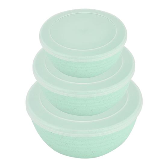 

Миски для хлопьев с крышкой, 3 шт./компл., легкие обеденные миски без бисфенола А для лапши, рисового фруктового супа, посудомоечная машина, безопасное многофункциональное хранение в микроволновой печи B зелёный