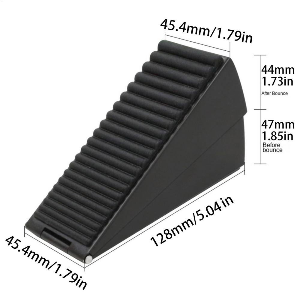 Heavy Duty Door Stopper Height Adjustable Spring Loaded Wedge Door Rear Retainer Non-Slip Door Stop For Home Office