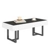 Moderner Klassischer Couchtisch in Schwarz-Weiß, Wohnzimmertisch, Hochglanzschwarze Tischplatte. 110 L x 50,5 B x 41 H(cm)