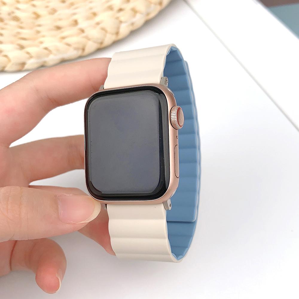 Einfaches MagnetverschlussbandFür Apple Watch Ultra 9 8 7 49mm 45mm 41mm Silikonband Für iWatch 6 5 4 SE 44mm 40mm 42mm