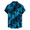 Men's Short Sleeved Shirt, Daily Fashion Printed Button Top, Chest Pocket Cardigan