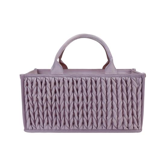 

Braided Quilted Diaper Caddy Organizer Boho Nursery Storage Basket with Compartment Portable Handle Baby Wipes Diaper Bag Bin Newborn Essentials фиолетовый
