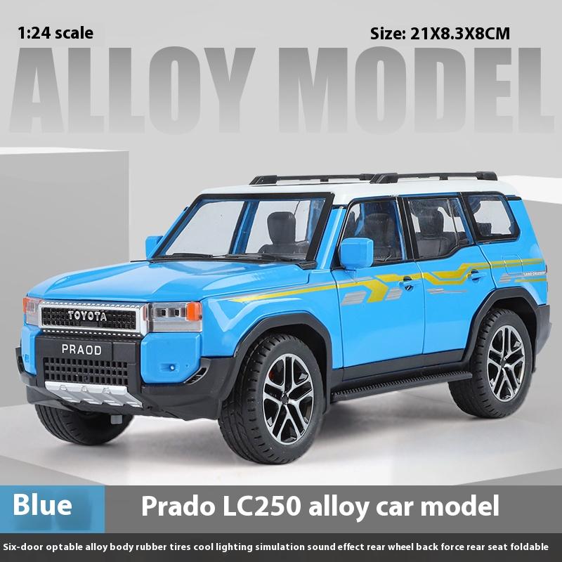 New 1:24 Land Cruiser Prado LC250 SUV Alloy Die Cast Toy Car Model Sound and Light Children's Toy Collectibles Birthday Gift
