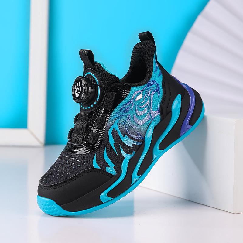 Boys' Fashion Running Shoes 2025 Mesh Breathable Non-slip Cartoon Wear-resistant Versatile Sports Shoes Medium and Older Children's Basketball Shoes