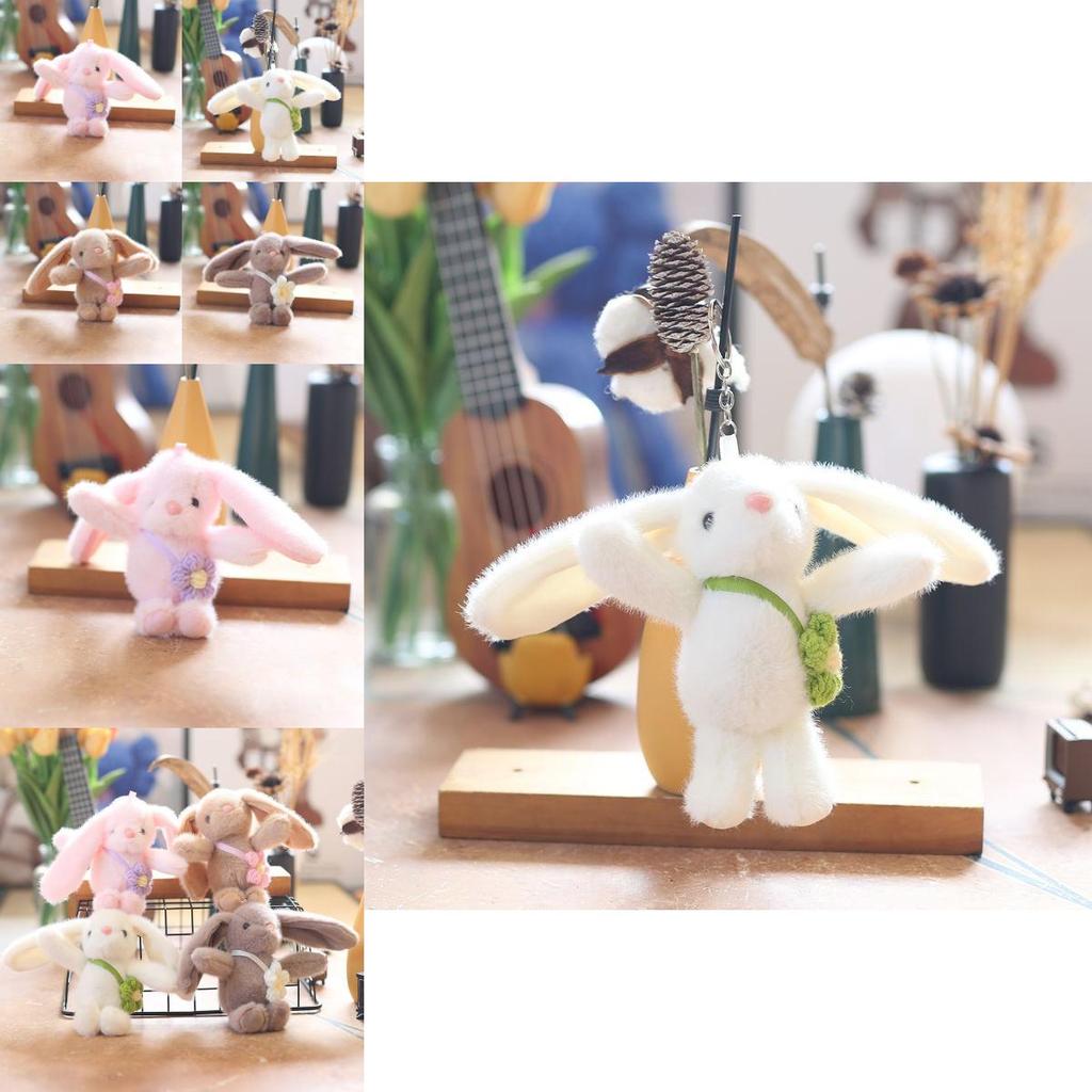 Cute Adorable Plush Bunny Keychain Soft Toy Cartoon Bag Hanging Decor Accessory