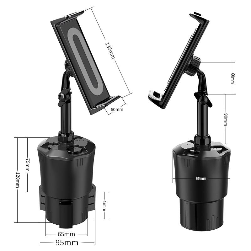 Multifunctional Car Coin Holder Cup Phone Mount, Foldable Stand for Cup Holder, Vehicle Money Storage Box Organizer