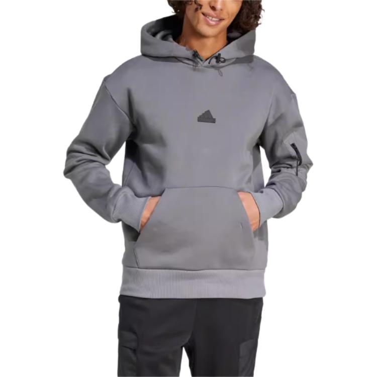 

Adidas Повседневная легкая спортивная толстовка с капюшоном и завязками, мужская толстовка серого цвета IY1518 S