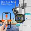 Outdoor 6MP WiFi IP Camera 4G GSM Dual Lens V380 PRO PTZ Surveillance CCTV Color Night Vision Cloud  Security Protection