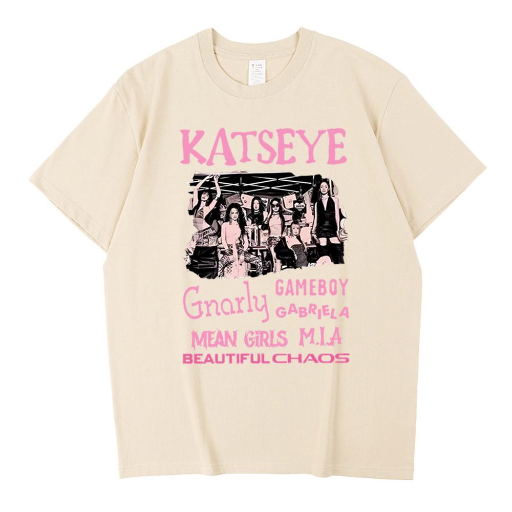 NEW Katseye Beautiful Chaos T-shirt High Quality Retro Cotton Tee for Woman Man Graphic Short Sleeve Shirt Unisex Tops T Shirt